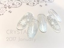 定額Eコース￥7000-　(ご新規様￥5600-)　ラメ×雪の結晶を上品に❄