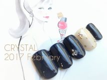 定額Dコース￥8500-　(ご新規様￥6800-)　キラキラを散りばめたシンプルネイル♡