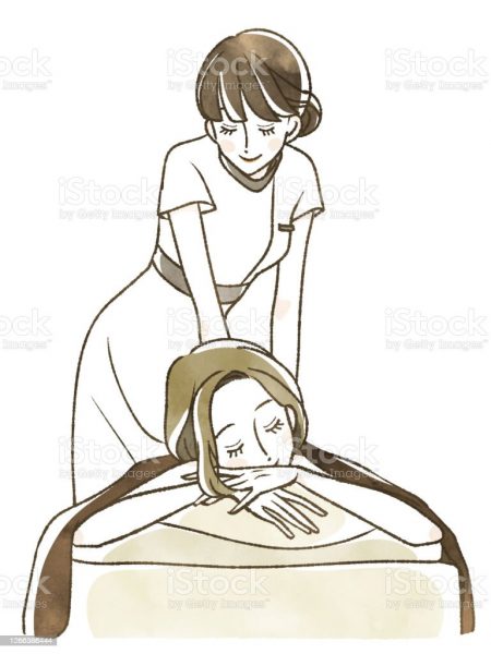 A woman receiving an esthetic treatment